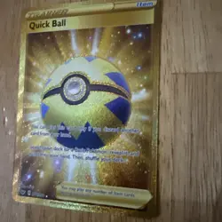 Pokemon TCG Quick Ball 216/202 Swsh01 Sword & Shield Secret Rare Gold Holo 2020 - Image 2