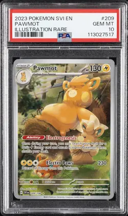 2023 POKEMON SVI EN-SCARLET & VIOLET ILLUSTRATION RARE #209 PAWMOT PSA 10 - Image 1