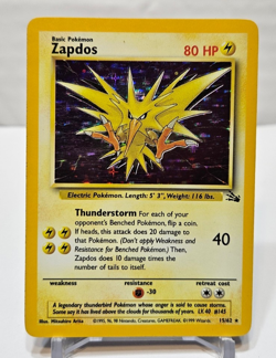 Zapdos 15/62 Holo Rare Unlimited Fossil Pokemon 837 - Image 1