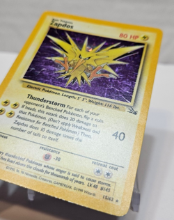 Zapdos 15/62 Holo Rare Unlimited Fossil Pokemon 837 - Image 2