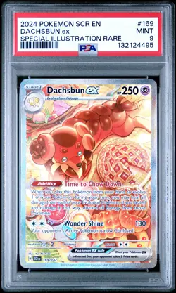 2024 POKEMON SCR EN-STELLAR CROWN SPECIAL ILLUSTRATION RARE DACHSBUN EX PSA 9 - Image 1