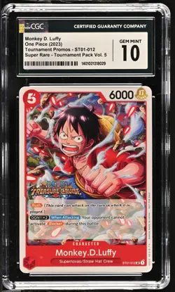 Monkey D. Luffy One Piece 2023 Tournament Pack Vol. 5 #ST01-012 CGC 10 GEM MINT - Image 1