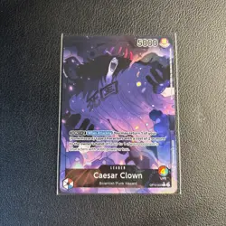 One Piece OP10-002 Caesar Clown Alt Art (Parallel) Leader Royal Blood English NM - Image 1