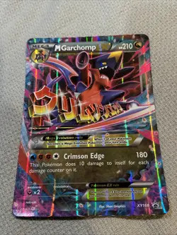 Pokemon Mega Garchomp EX TCG Black Star Promo Card XY168 Very Lightly Played - Image 1