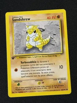 Rare Vintage Pokemon Card - Sandshrew 1st Edition Italian Base Set 62/102 - Image 1