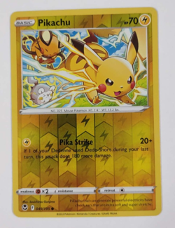 Pikachu 049/195 Reverse Holo Silver Tempest Pokemon Card LP - Image 1