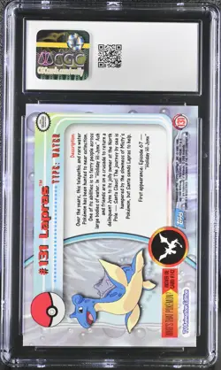 CGC 9.5 MINT+ Lapras 2000 Series 3 Topps 131 Rainbow Foil Pokemon Card - Image 2