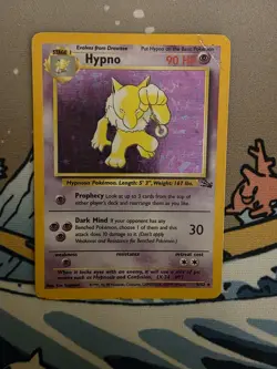 Pokemon TCG Hypno Fossil Holo Card 8/62 Unlimited Rare - Image 1
