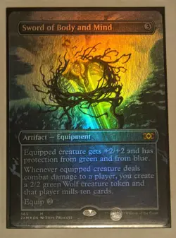 MTG English NM FOIL Magic Card SWORD OF BODY AND MIND Double Masters BORDERLESS - Image 1