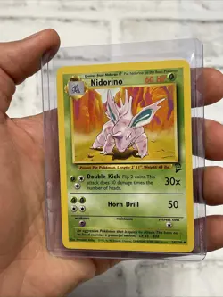Nidorino 54/130 Base Set 2 Uncommon Vintage Pokemon Card WOTC TCG English NM Vtg - Image 2