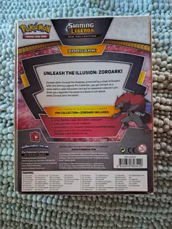 Pokemon TCG Shining Legends Zoroark Card Box with Pin (Damaged, Please Read). - Image 2