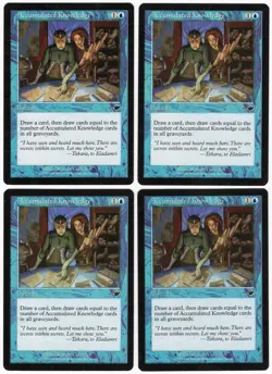 Accumulated Knowledge x4 4x 2000 Nemesis PLAYSET Blue Common Instant MTG NM AZ1 - Image 1