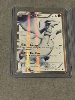 Pokemon Reshiram 113/114 Zekrom 114/114 (Gray Background) Black & White Full art - Image 5