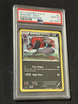 *LOW POP* Pokemon TCG Zoroark #67 Holo - PSA 10 Black & White Emerging Powers - Image 1