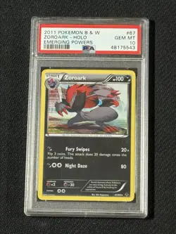 *LOW POP* Pokemon TCG Zoroark #67 Holo - PSA 10 Black & White Emerging Powers - Image 2