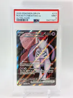 TEAM ROCKET'S MEWTWO EX 2025 POKEMON DRI EN-DESTINED RIVALS ULTRA RARE PSA 9 - Image 1