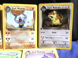 VINTAGE POKEMON Team Rocket Set (Lot of 5 Dark Pokemon) Machoke, Machamp - MP VG - Image 3