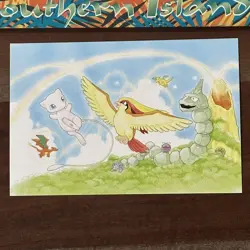 1999 POKEMON SOUTHERN ISLANDS COLLECTION POSTCARD SKY Charizard Mew - Image 2