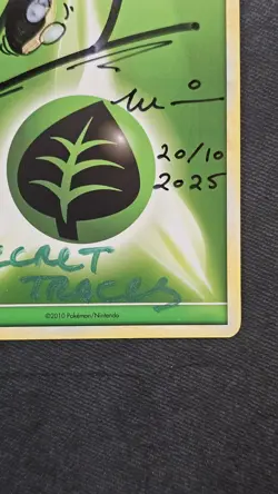 Pokemon Grass Energy Non-Holo Mewtwo Eye Moduwa Sketch Auto AUTHENTIC - Image 3