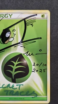 Pokemon Grass Energy Non-Holo Mewtwo Eye Moduwa Sketch Auto AUTHENTIC - Image 4