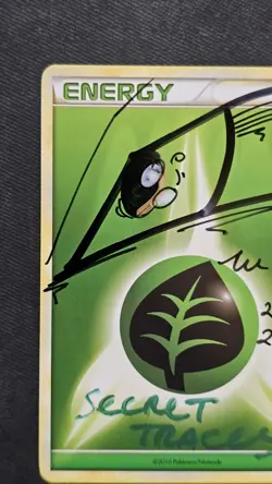 Pokemon Grass Energy Non-Holo Mewtwo Eye Moduwa Sketch Auto AUTHENTIC - Image 5