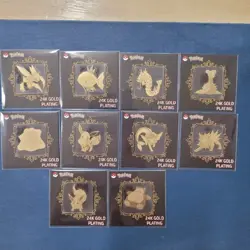 Korea Pokemon 24k Gold Plated Stickers -Full 50 Set with Mew Included - Image 5