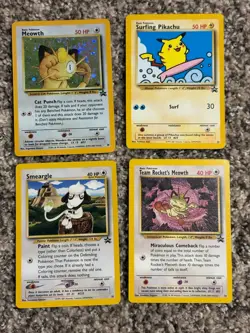 Pokemon black star promo lot 1999-2000 Surfing Pikachu, Meowth, Smeargle! LP-MP - Image 1