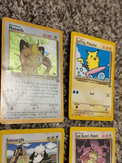 Pokemon black star promo lot 1999-2000 Surfing Pikachu, Meowth, Smeargle! LP-MP - Image 3