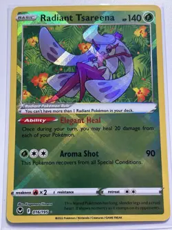 Radiant Tsareena 016/195 - SWSH: Silver Tempest Radiant Rare - Pokemon TCG (NM) - Image 1