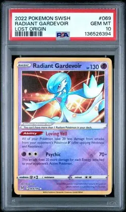 2022 POKEMON SWORD & SHIELD LOST ORIGIN #069 RADIANT GARDEVOIR PSA 10 Low Pop - Image 1