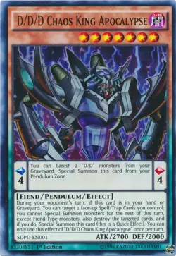 D/D/D Chaos King Apocalypse - SDPD-EN001 - Ultra Rare - 1st Edition - Lightly Pl - Image 1