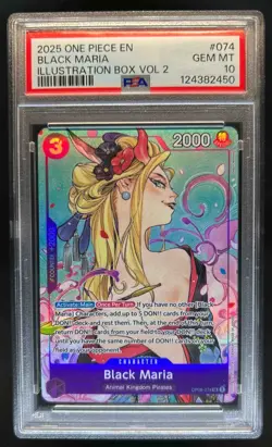 2025 One Piece EN Black Maria Illustration Box Volume 2 #074 PSA 10 Gem Mint - Image 1
