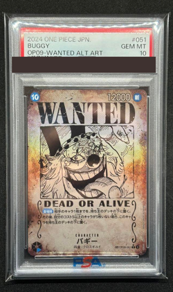 PSA 10 Buggy One Piece Card OP09-051 WANTED ALT ART Japanese 2024 from Japan - Image 1