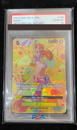 PSA 10 Nami SR-SPC OP08-106 ONE PIECE Card Emperors in the New World Japanese - Image 1