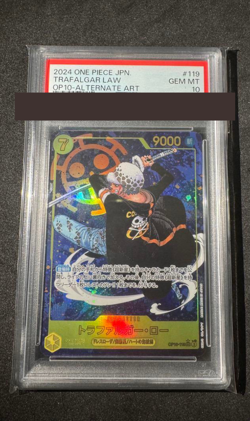 PSA 10 One Piece Card Trafalgar Law OP10-119 SEC Parallel Japanese from Japan - Image 1