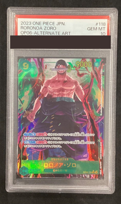 PSA 10 RORONOA Zoro OP06-118 One Piece Card SEC ALT ART 2023 Japanese Japan - Image 1