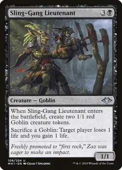 Sling-Gang Lieutenant 108 MH1 Craig Spearing MTG 2019 Goblin Red Life Gain Loss - Image 1