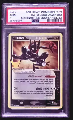 2021 POKEMON SWSH BLACK STAR PROMO #144 GRENINJA-GOLD STAR PSA 9 - Image 1