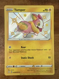Pokemon TCG Shining Fates Yamper #SV039/SV122 Shiny Holo Rare Card NM Condition - Image 1