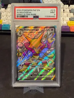 2024 Pokemon PAF En-Paldean Fates Alakazam EX Shiny Ultra Rare PSA 9 - Image 1