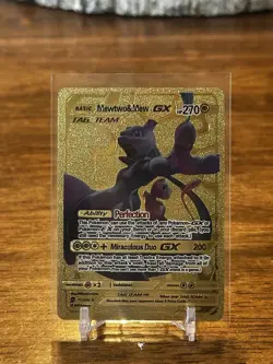 Pokemon Mewtwo & Mew GX Gold TAG TEAM Card 71/236 English TCG Collectible - Image 1