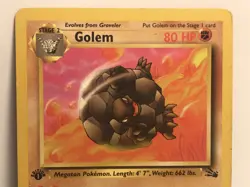 1999 Pokemon TCG Golem Fossil 36/62 Regular 1st Edition - Image 2