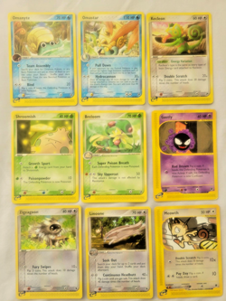 Pokemon e-Reader 9 Lot, C/U, Rares! Omastar, Kecleon, Shroomish, Linoone (MP) - Image 1