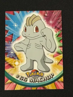 Machop #66 - Blue Logo - Non-Holo - SERIES 1 - TOPPS POKEMON CARD - Image 1