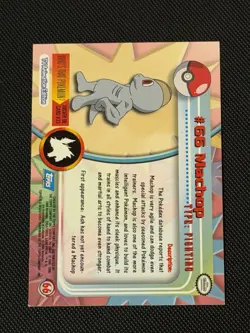 Machop #66 - Blue Logo - Non-Holo - SERIES 1 - TOPPS POKEMON CARD - Image 2