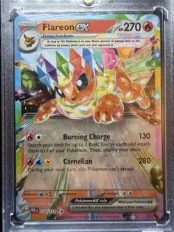 Prismatic Evolutions Pokemon Lot (2) Flareon ex Gold Energy Ace Spec Amarys FA - Image 3