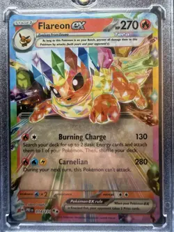 Prismatic Evolutions Pokemon Lot (2) Flareon ex Gold Energy Ace Spec Amarys FA - Image 4