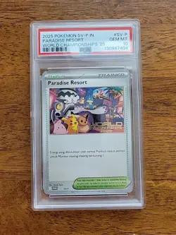 2025 Pokemon World Championships Paradise Resort SV-P Promo PSA 10 Indonesian - Image 1
