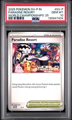 2025 Pokemon World Championships Paradise Resort SV-P Promo PSA 10 Indonesian - Image 2
