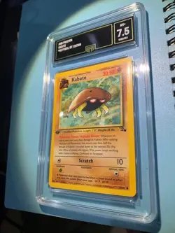 Kabuto 1st Edition 1999 Fossil 50/62 GMA 7.5 = PSA 7. NM-MT Graded Pokemon Card - Image 1